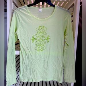 Crazy Shirt sheer light green long-sleeve, medium t-shirt